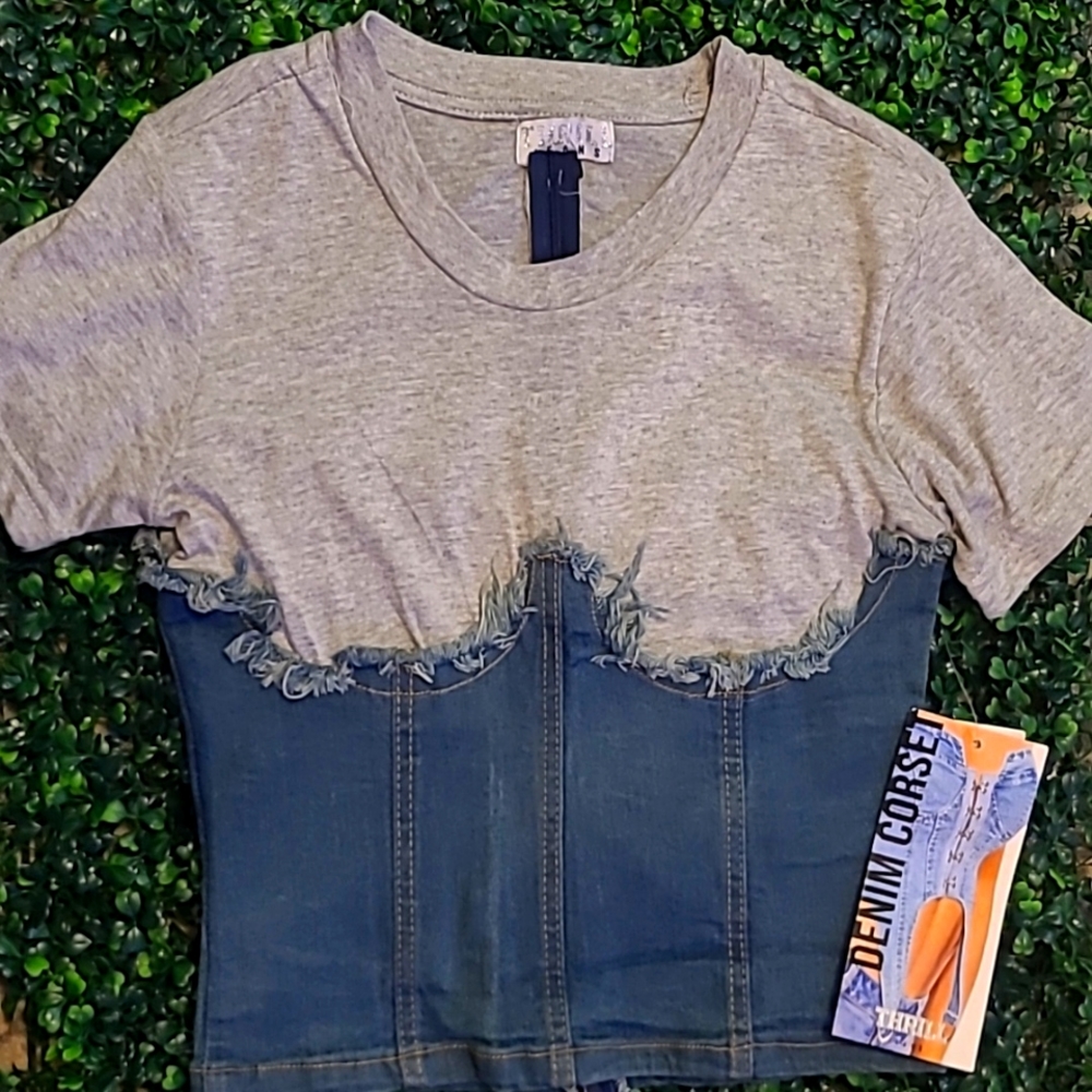 Grey & Denim corset top